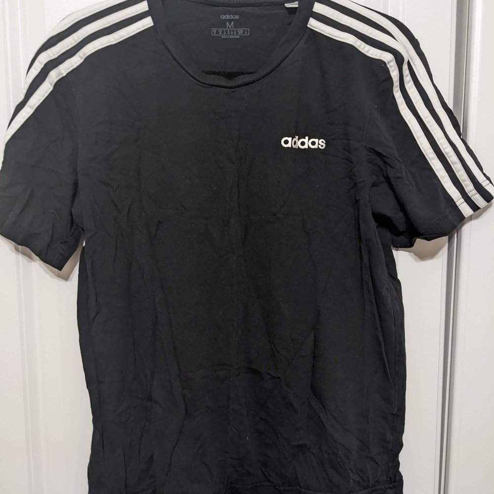 Adidas Classic 3-Stripe Shoulder Tee Size Medium